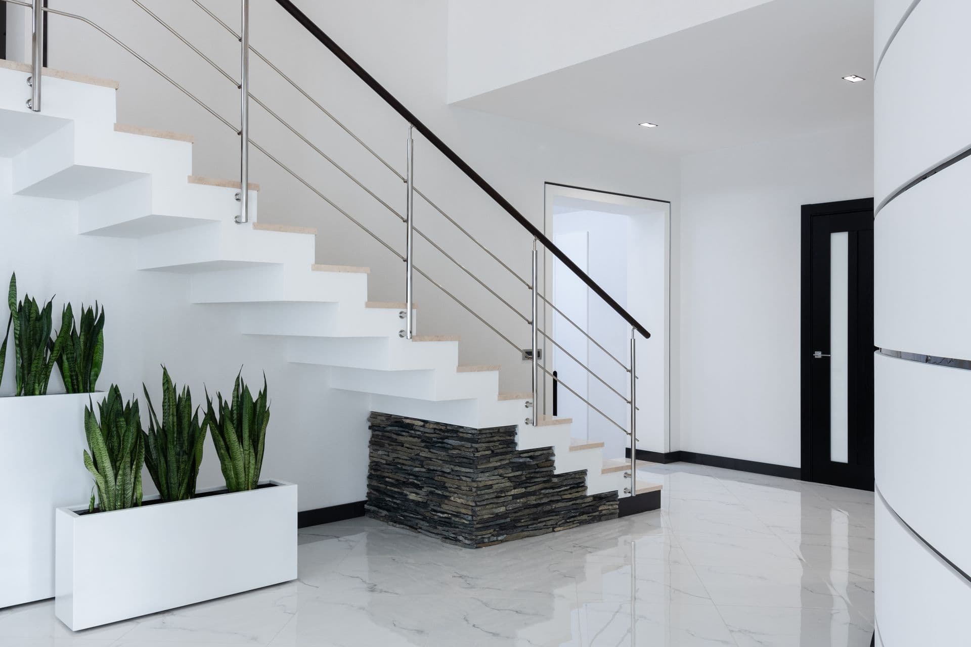 Modern pastel-coloured interior after decoration