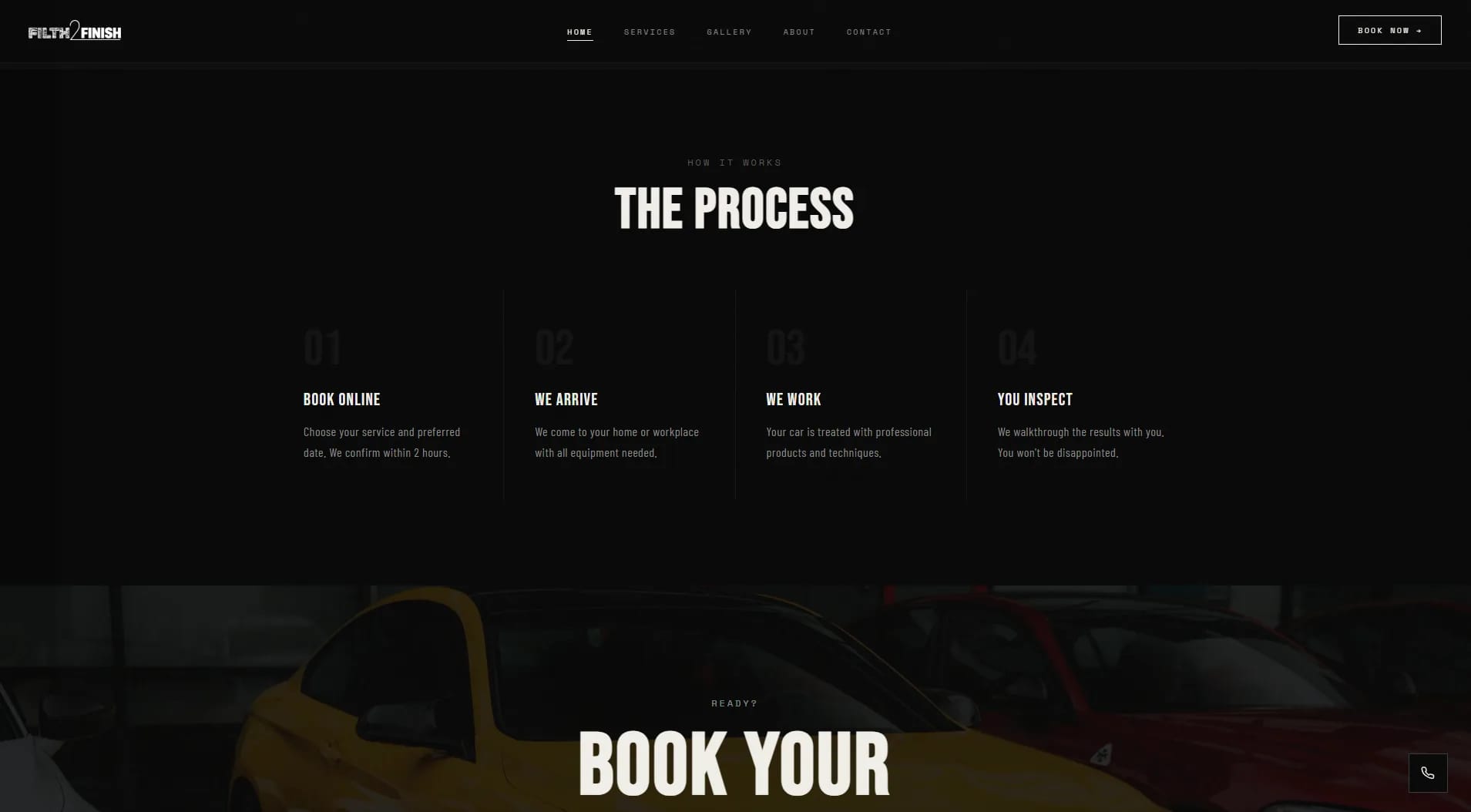 Filth2Finish website — Process