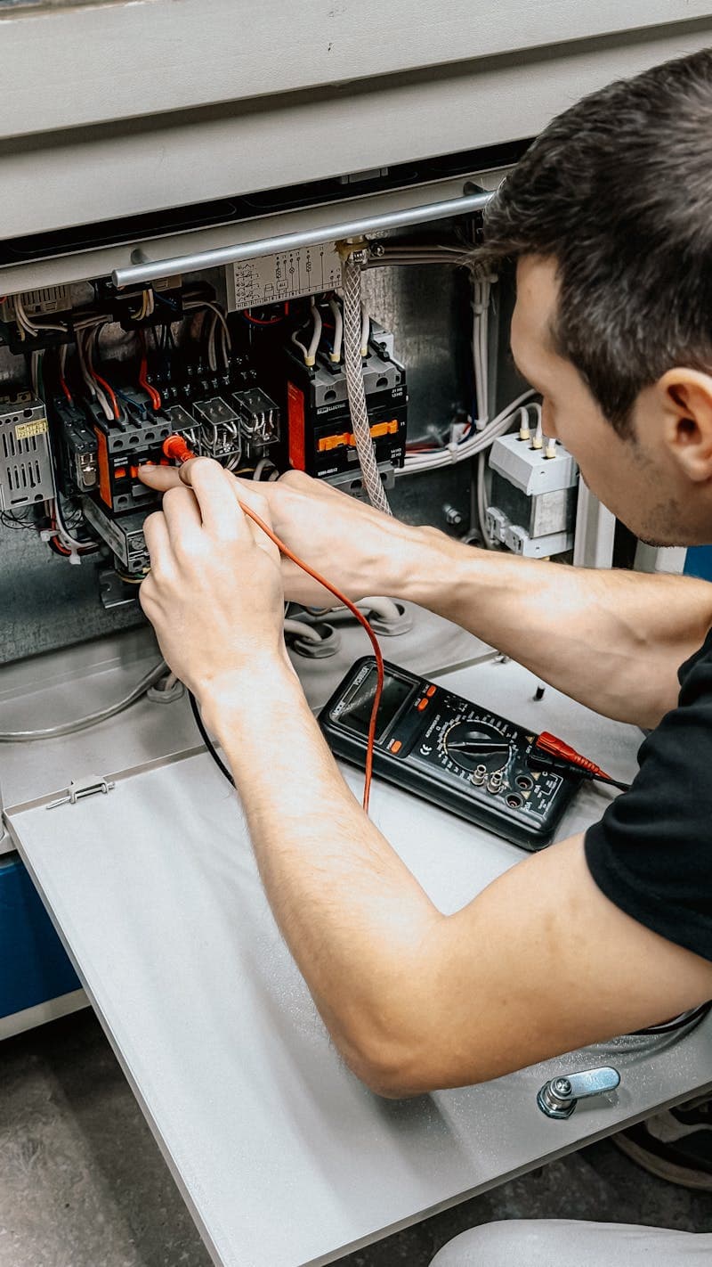 Electrician on the job — real work photos for an electrician website