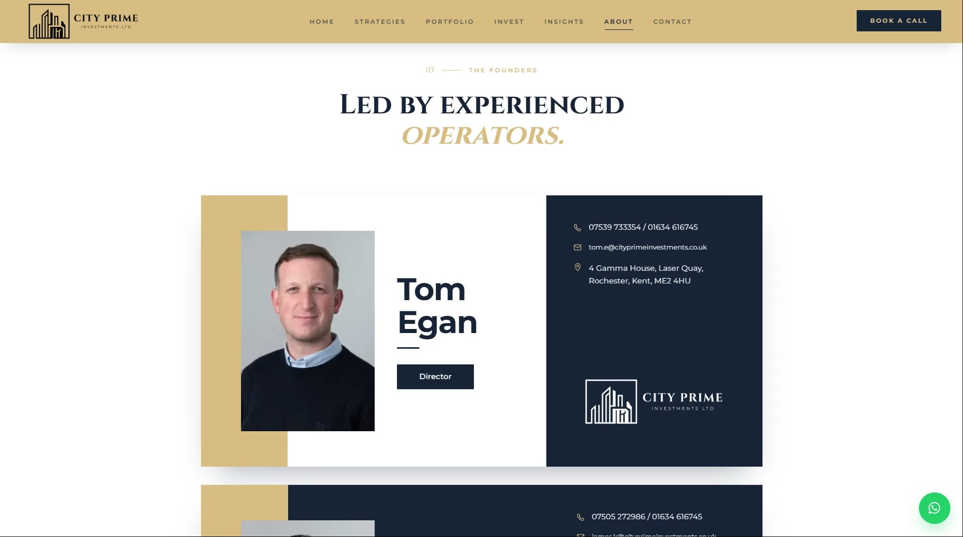 City Prime Investments website — screen 4