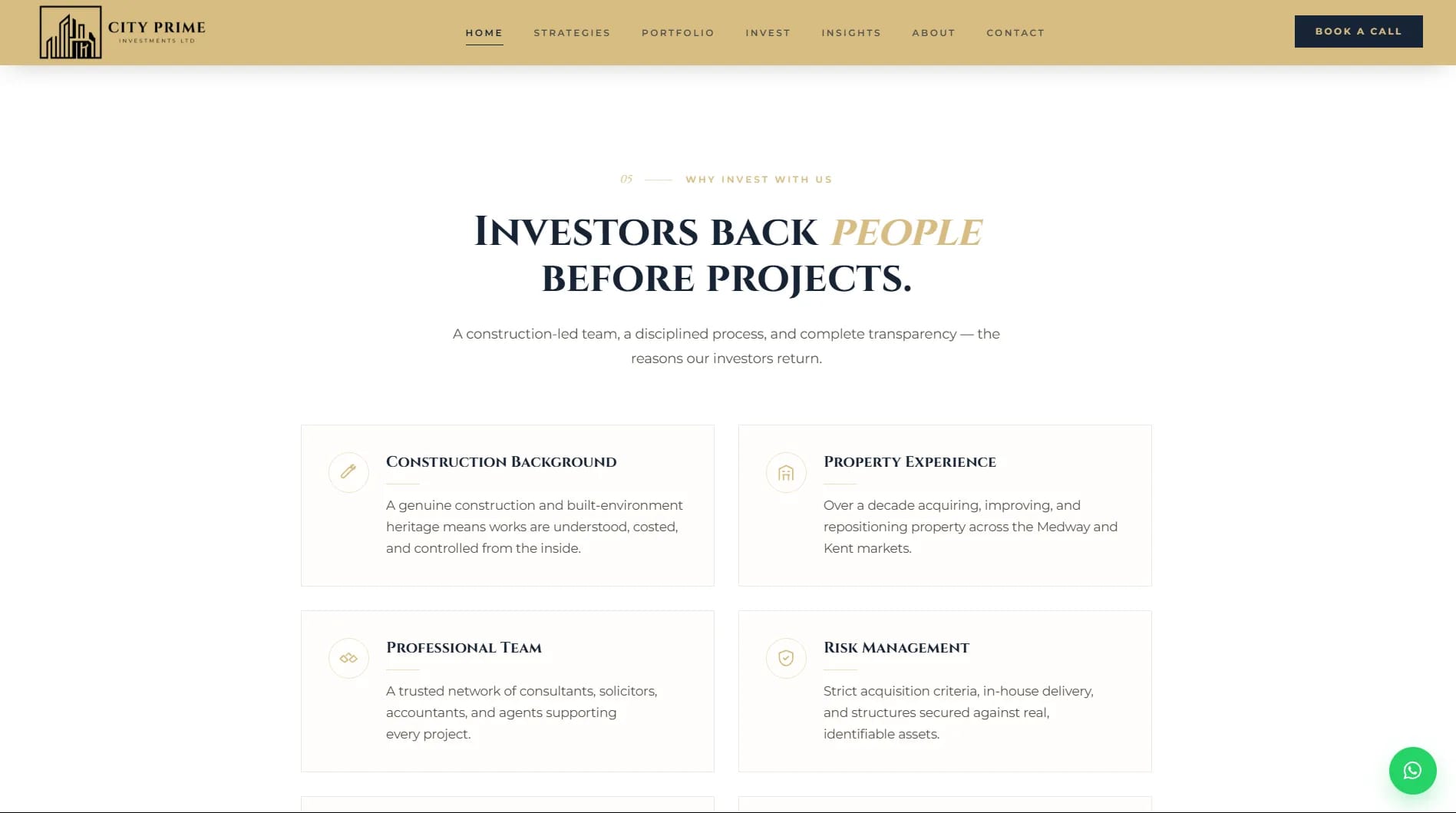 City Prime Investments website — screen 18