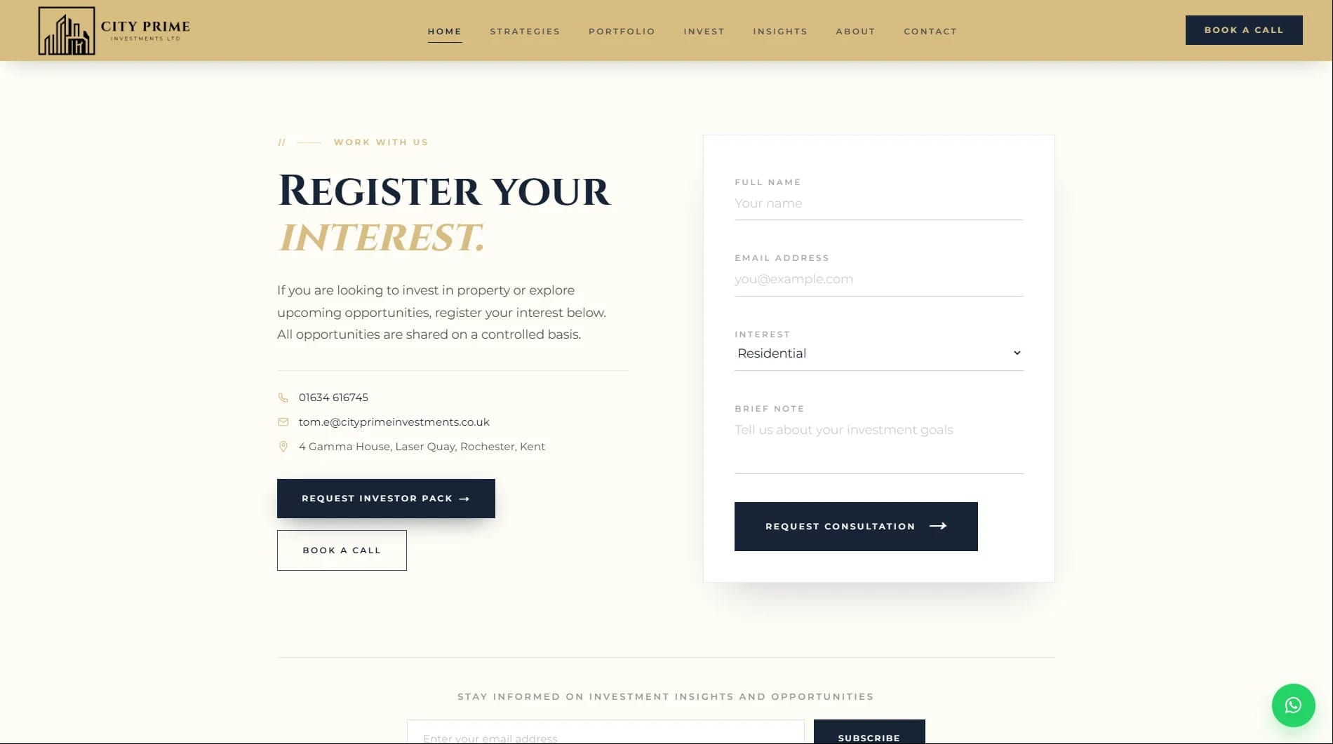 City Prime Investments website — screen 14