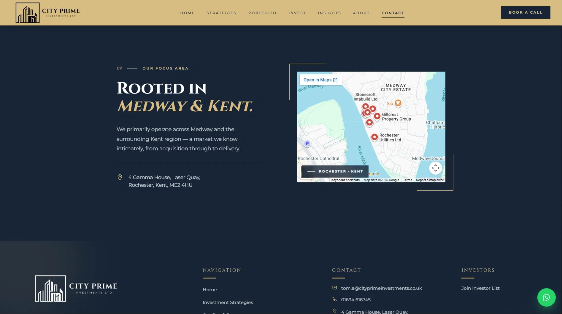 City Prime Investments website — screen 1