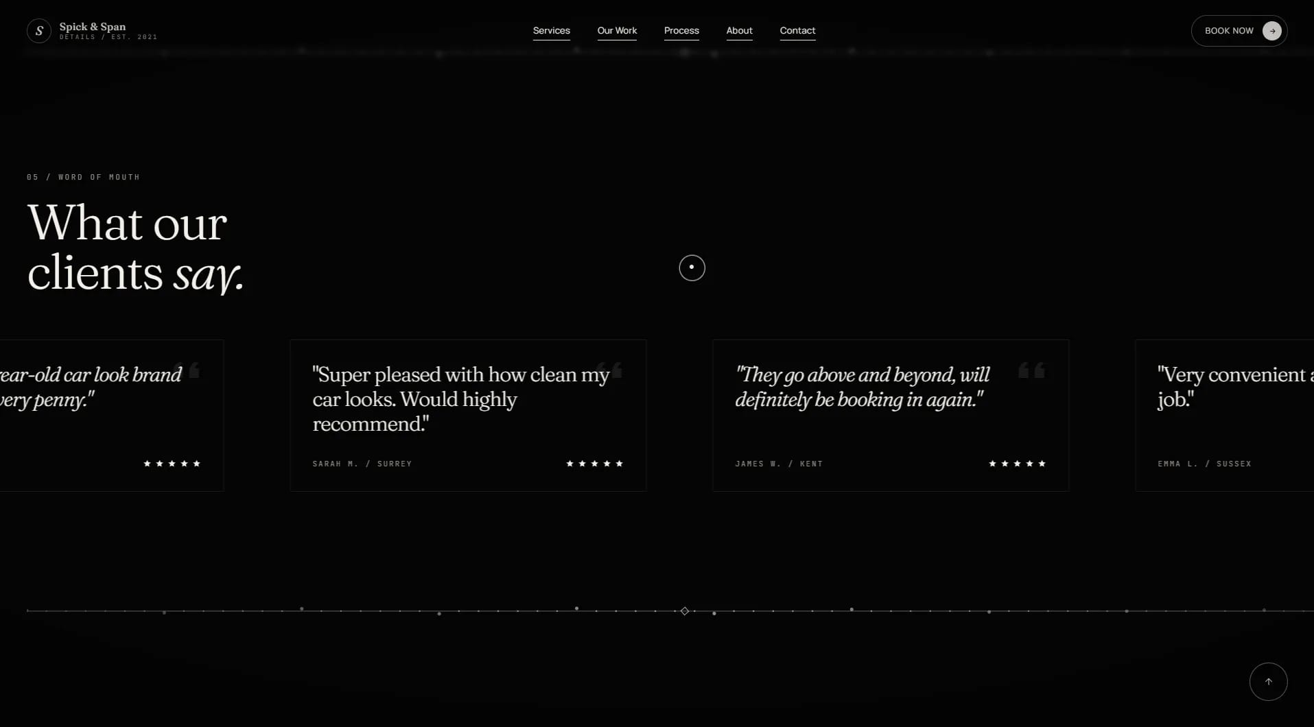 Spick & Span Details website — screen 3