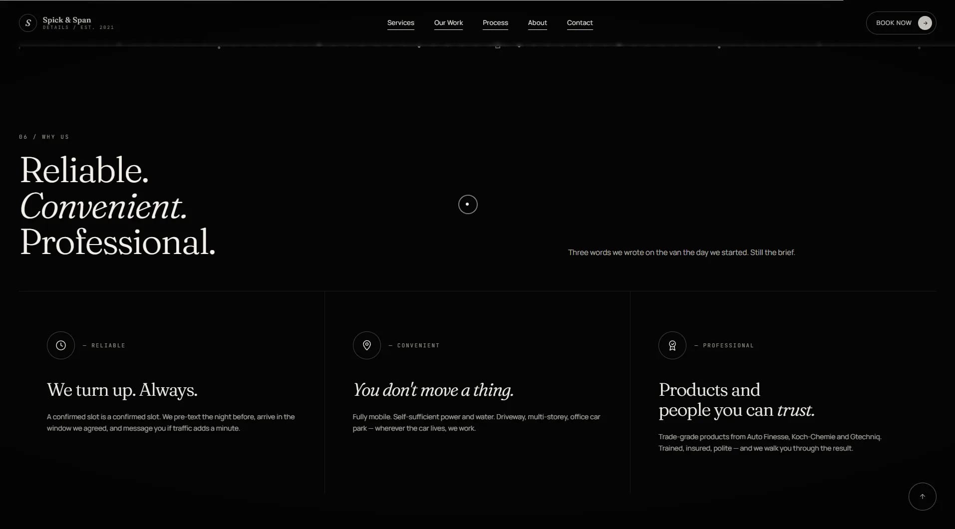 Spick & Span Details website — screen 2