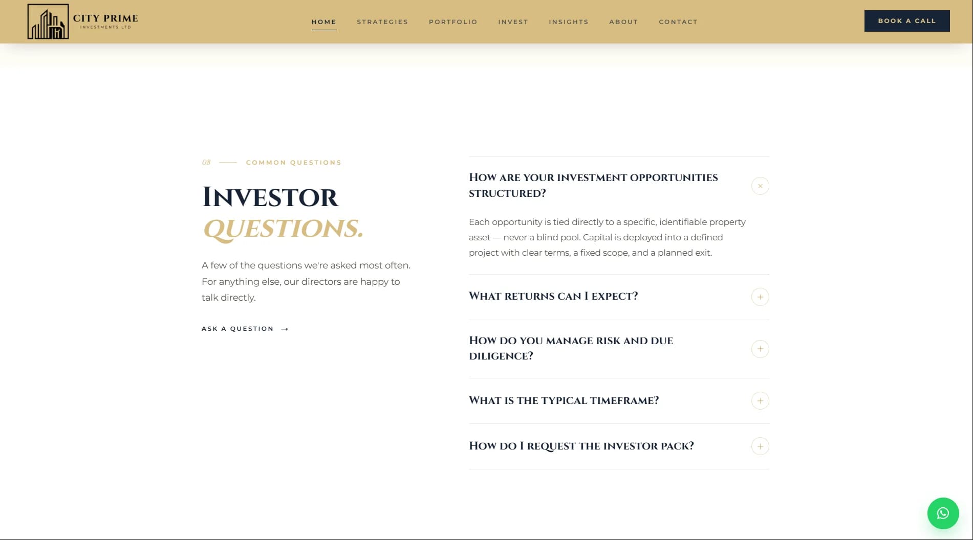City Prime Investments website — screen 15