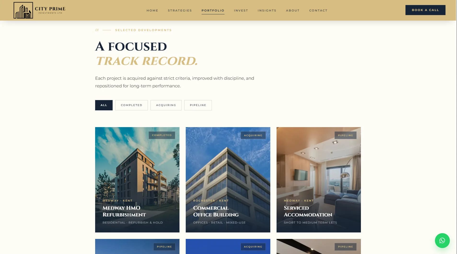 City Prime Investments website — screen 8