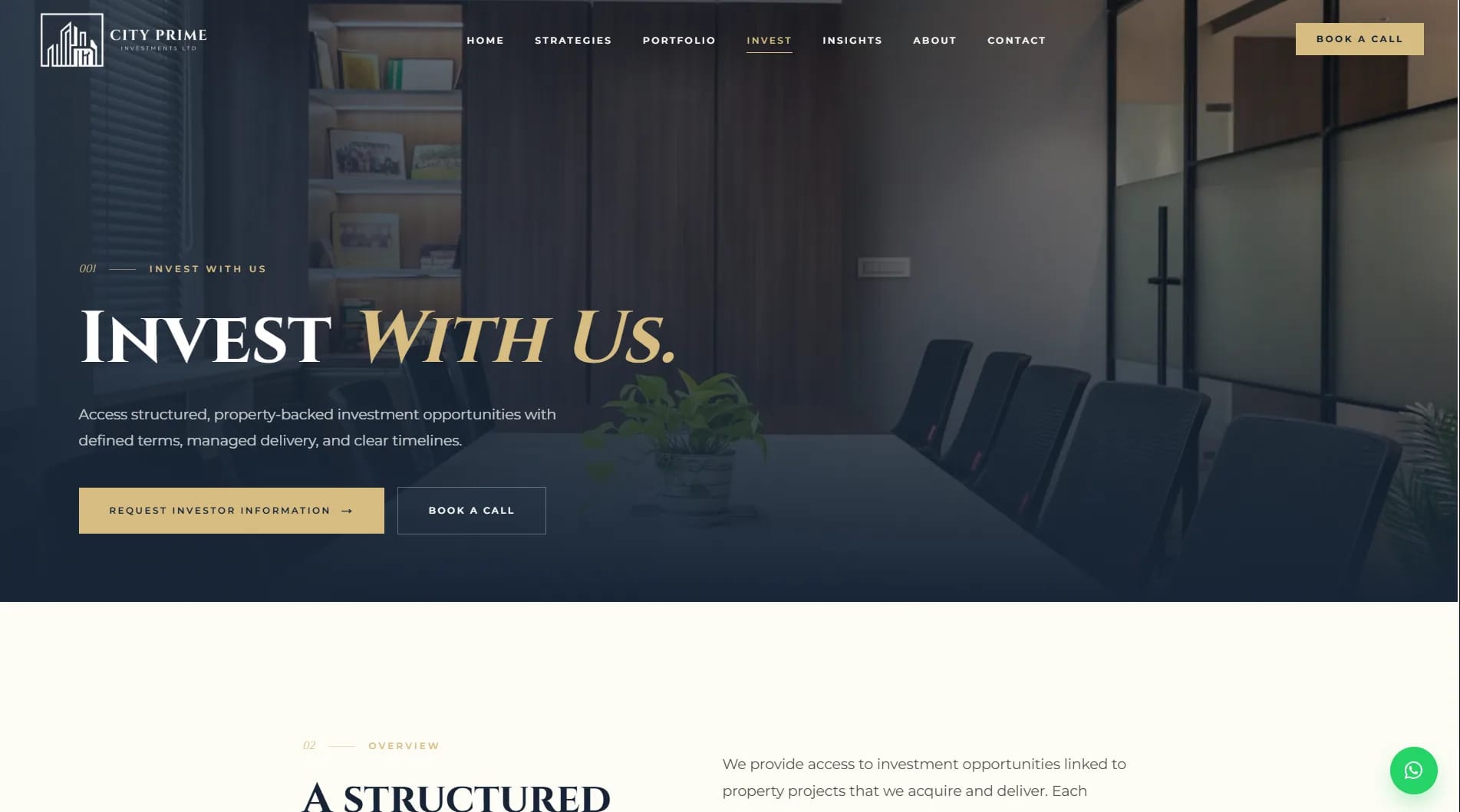 City Prime Investments website — screen 10