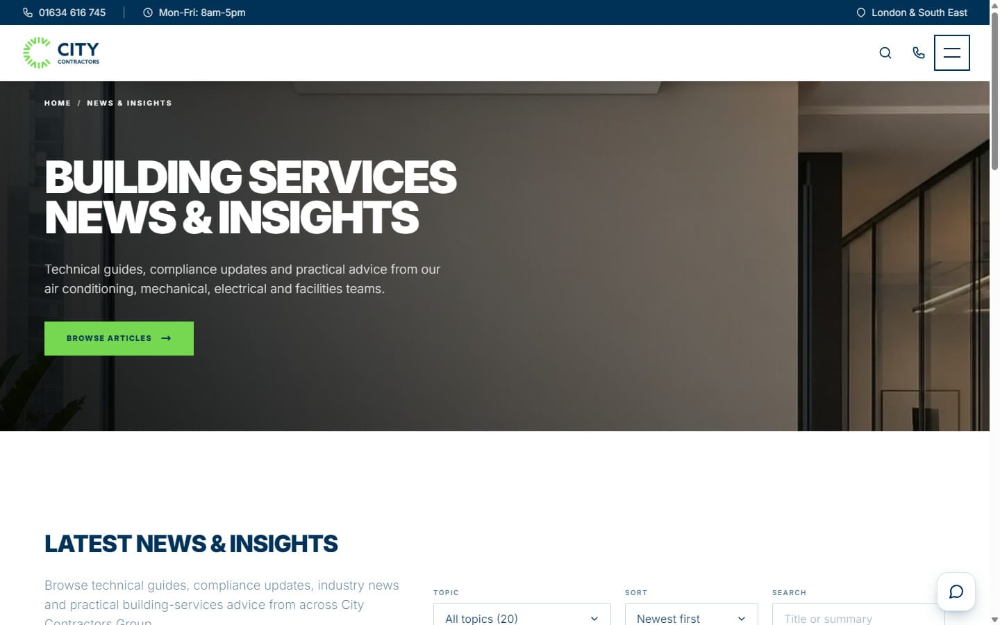 City Contractors website — City Contractors website — News and insights page