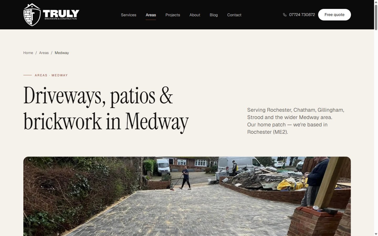 Truly Brickwork & Construction website — Truly Brickwork Medway area guide